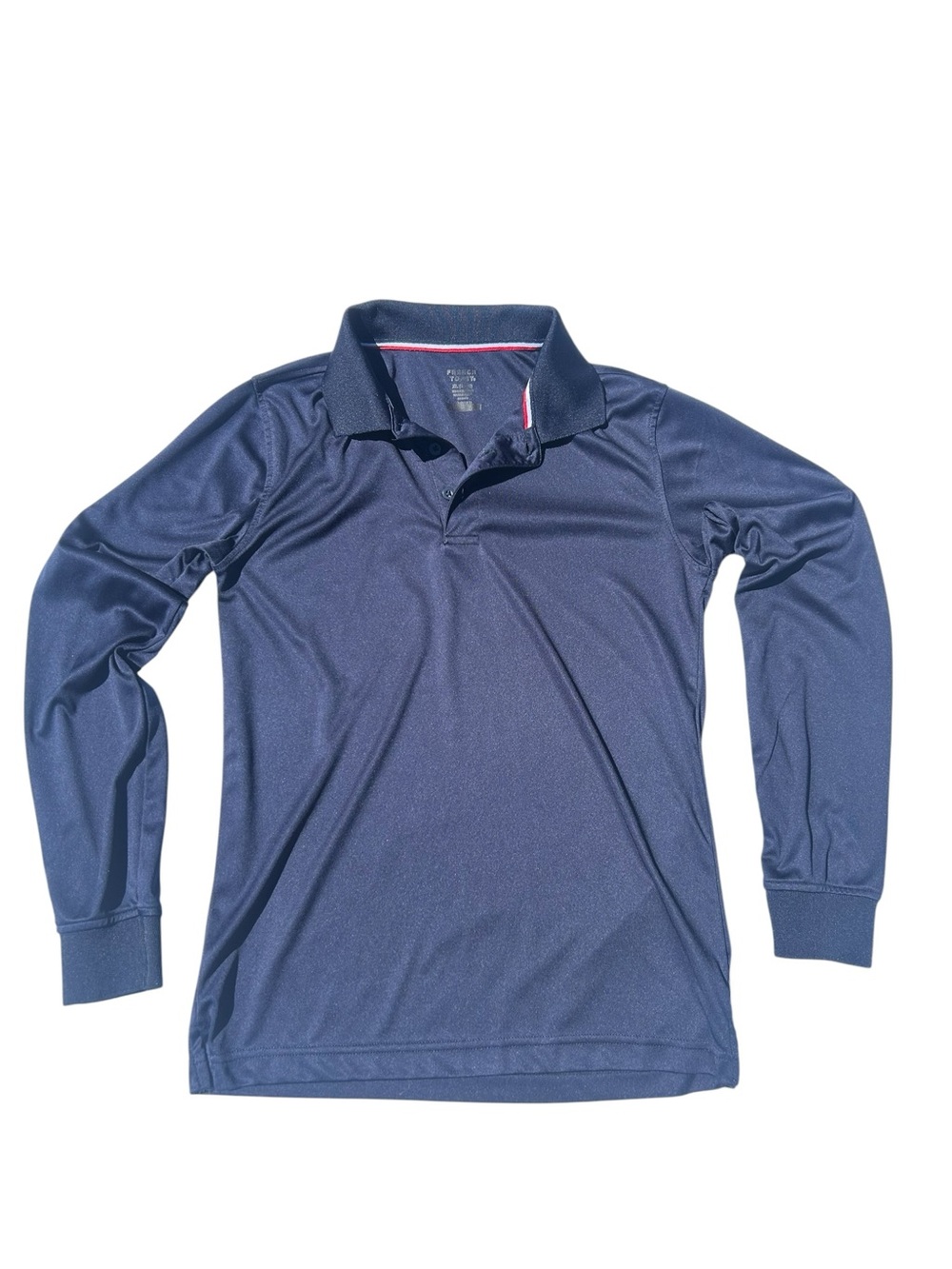 French Toast Boys Long Sleeve Polo XL 16-18 Navy Blue Stretch